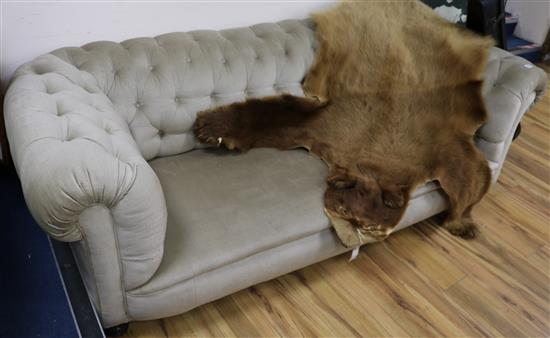 A late Victorian Chesterfield sofa W.204cm